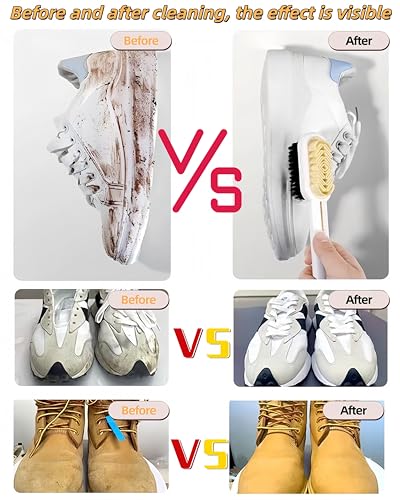 3 Pack Suede Shoe Brush Rubber Shoe Brushes,Suede Cleaner Brush for Shoes,Double-Sided Shoe Cleaning Brush with Soft Bristle,Polish Eraser for Suede Boot Cleaner and Nubuck Brush Shoe Scrubber - color: White Orange Black