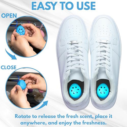 Air Jungles Odor Deodorizer Balls for Shoes & Sneakers 6 Ct | Fresh Linen Scent, Natural Refresh For Gym Bags, Lockers, Drawers & Small Spaces, Long Lasting Odor Eliminator