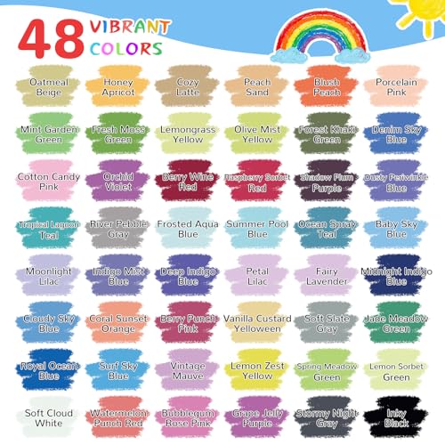 NewFamily 48-Color Dustless Chalk Set with Holders, Non-Toxic Washable Chalk for Kids, Blackboard & Sidewalk Art, Home Projects - style: 48Colors Chalk Set