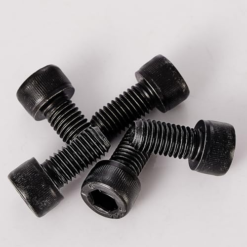 M6-1.0 Socket Head Cap Screws - 8/10/12/16/20mm Length Kit, 12.9 Grade Alloy Steel, Allen Drive, Black Oxide Finish, Full Thread, 50-Piece Set - size: 12.9-Socket-M6-8-20mm