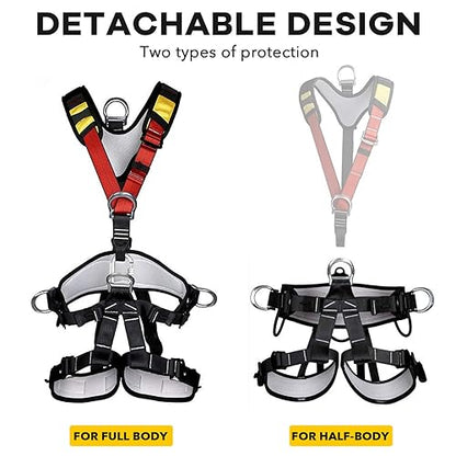 Climbing Seat Belt, Large Size Safety Belt Climbing Gear for Tree Climbing, Fire Rescue, Rappelling - color: Black2