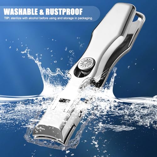 Toenail Clippers for Thick Toenails, Slanted Nail Clippers for Men | Stainless Steel Edgy Nail Clipper for Thick Nails, Portable Ultra Sharp Nail Clippers Set with Nail File