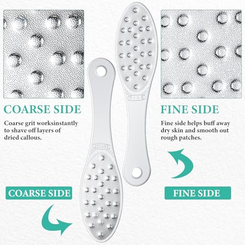 1 Pcs Stainless Steel Foot File Callus Remover Double Sided Metal Foot Scraper Rasp Scrubber for Wet or Dry Skin Professional Pedicure Tool for Hard Skin Cracked Heels Feet (Classic Style) - size: 1 Count (Pack of 1)