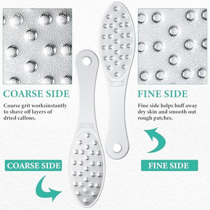 1 Pcs Stainless Steel Foot File Callus Remover Double Sided Metal Foot Scraper Rasp Scrubber for Wet or Dry Skin Professional Pedicure Tool for Hard Skin Cracked Heels Feet (Classic Style) - size: 1 Count (Pack of 1)