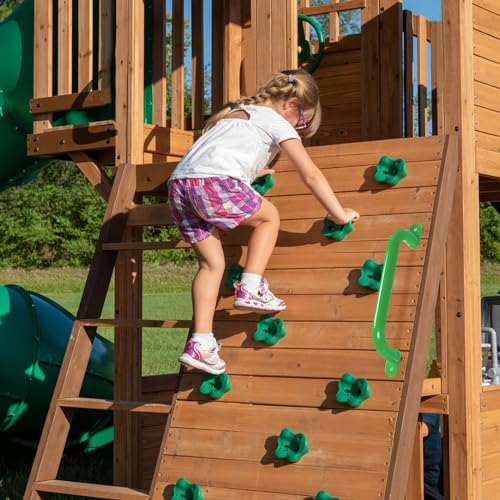 13'' Green Playground Handles Safety Grab Bar Indoor & Outdoor 2pcs | Heavy Duty Solid Metal, Smooth Glossy Powder Coated, Comfy Secure Handle Bar, Playset Playhouse Climbing Frame Jungle Gym - color: Green - B