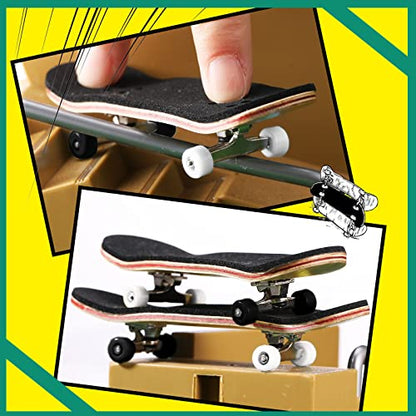 Zhehao 16 Pcs Standard Fingerboard Tool Set CNC Lathed Fingerboard Bearing Wheels Nut Driver Screwdriver for 34 mm Skateboard Trucks(Black and White) - color: Black and White