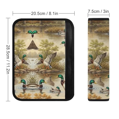 2 Pack Breathable Car Seat Belt Pad for Child, Stroller Pushchair High Chair, Wild Mallard Ducks Wildlife Neck Strap Covers, Neck and Shoulder Support - color: Pattern 1038