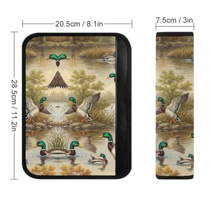 2 Pack Breathable Car Seat Belt Pad for Child, Stroller Pushchair High Chair, Wild Mallard Ducks Wildlife Neck Strap Covers, Neck and Shoulder Support - color: Pattern 1038