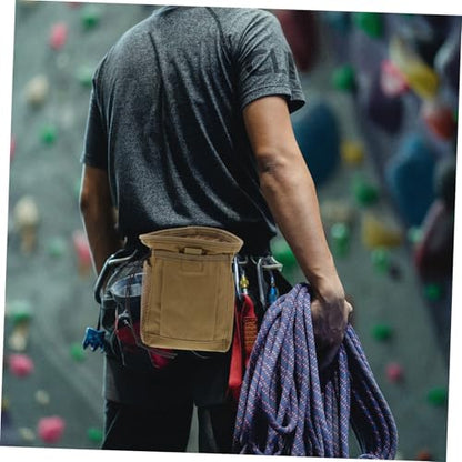 Yardwe Outdoor Utility Waist Pouch Adjustable Lightweight Drawstring Chalk Bag for Climbing and Bouldering Durable Multipurpose Fanny Pack Efficient Storage for Outdoor Supplies