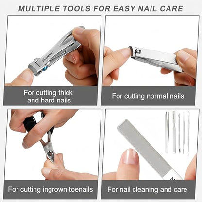 Heavy Duty Toenail Clipper Set for Seniors with Case | 8 in 1,Precision Sharp Blades,Great for Home and Travel
