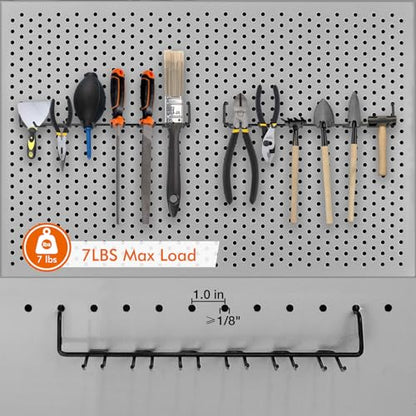 LIGHT DUST Utility Heavy Duty Pegboard Hooks - 10Pack Peg Board Accessories for Hanging Tools Fit 1/4" Peg Holes - Pegboard Organizer Large Tool Holders for Garage Workshop Shed - style: 10 Pack