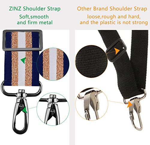 ZINZ Bag Shoulder Strap, Padded Adjustable Shoulder Strap Replacement - color: Blue Gold, size: 57"