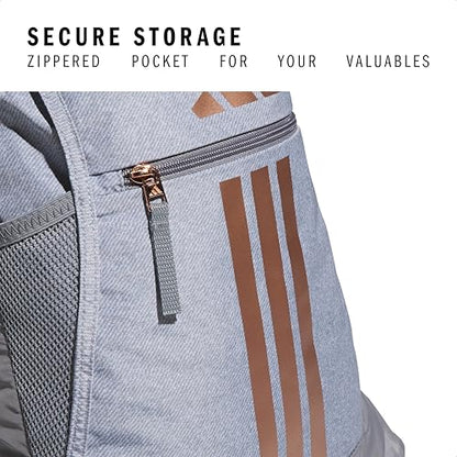 adidas Alliance Sackpack – Drawstring Backpack for Sports, Small Gym Bag, Twill Grey/Rose Gold/Grey/3, OSFA - color: Twill Grey/Rose Gold/Grey/3