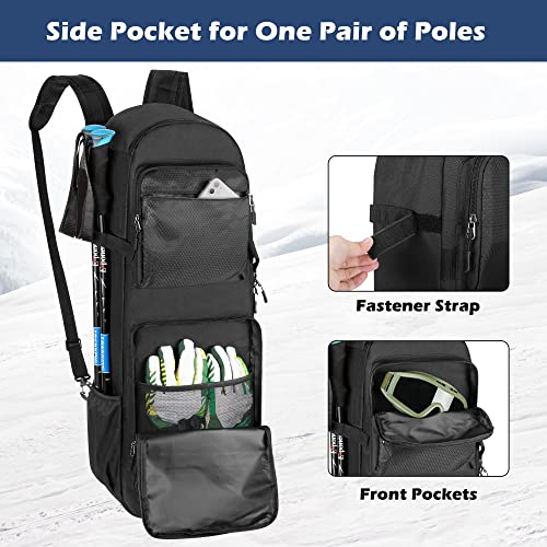 DSLEAF 25”-30” Snow Shoes Bag, Snowshoes Backpack with Pockets, Bag Only | Water-resistant Main Space, Internal Adjustable Fixed Buckle Straps, Easy-carry Handle and Padded Shoulder Straps