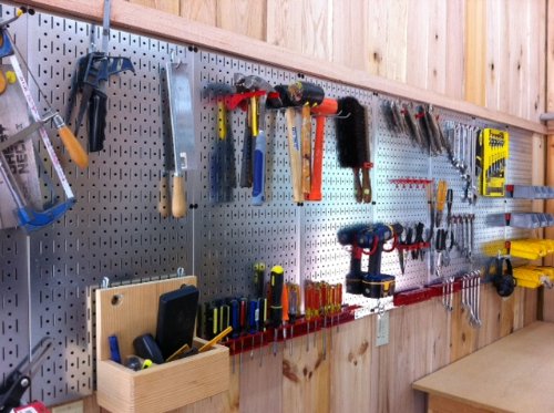 Wall Control 30-P-3232GV Galvanized Steel Pegboard Pack - color: Galvanized