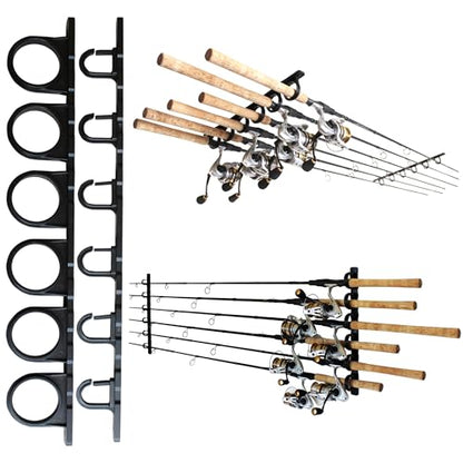Rush Creek Creations Ceiling Fishing Rod Holder for 6 Rods, Garage Organization and Wall Storage, Horizontal Rack - size: One Pack