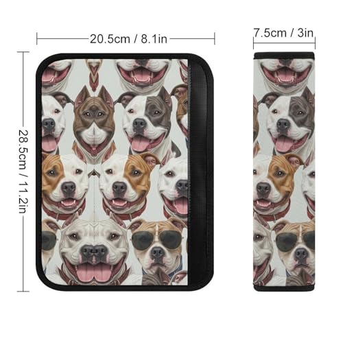 2 Pack Pitbull Dog Seat Belt Shoulder Pad Universal Fit Harness Pads Strap for Kids, Car Seats Pushchair Strollers High Chair Pushchair, Shock Absorption - color: Pattern 897