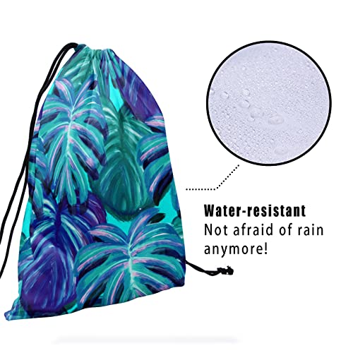 Gymnastics Grip Bag for Gymnasts Gymnastic Drawstring Bag Gym Athlete Bag - color: Blue Palm Leaf, size: 9.25" x 12" (Pack of 1)