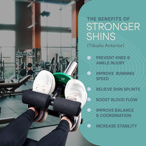 Lifepro Tib Bar for Knees Over Toes – ShinBlitz, 400 lb, 5-Yr Warranty | Anterior tib raise & dorsiflexion, padded clamp fits all shoe sizes, fits 1" & 2" Olympic plates, powder-coated steel, ankle