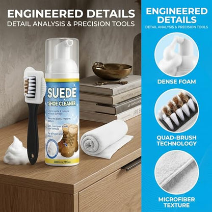 Suede Cleaning Kit - Professional Suede Cleaner with Brush, Nubuck Shoe Cleaner for Boots, Bags & Jackets