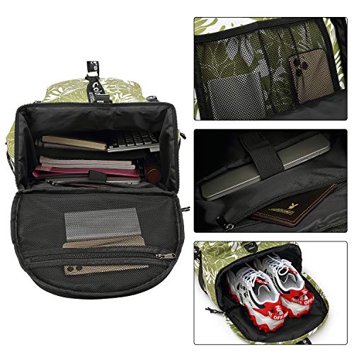 Kalesi Gym Duffle Bag Backpack 4-Way Waterproof with Shoes Compartment for travel Sport Hiking laptop - color: Olive-green
