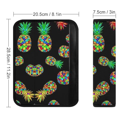 2 Pack Soft Padded Seat Belt Cover for Girls and Boys, All Vehicles, Tropical Pineapple Harness Pads Strap, Anti-Slip Pad - color: Pattern 797