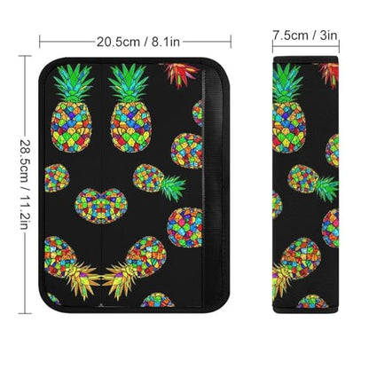 2 Pack Soft Padded Seat Belt Cover for Girls and Boys, All Vehicles, Tropical Pineapple Harness Pads Strap, Anti-Slip Pad - color: Pattern 797