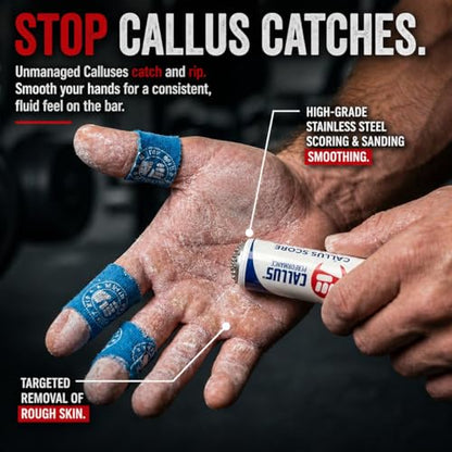 Hand Callus Shaver & 2 Smoothers | Precision Removal Tool for Weightlifters & Functional Fitness | Safe Alternative to Razors | Prevent Rips - style: Score Bundle with Additional Smoothing caps