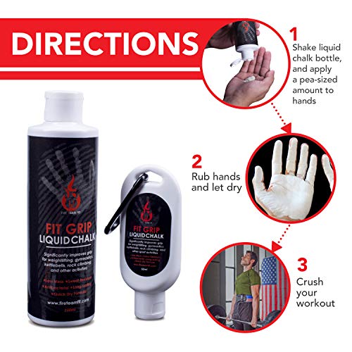 Liquid Chalk for Weight Lifting, Rock Climbing, Cross Training, & Powerlifting, Gym Approved Workout Chalk for Hands & Calluses - size: 50 ml