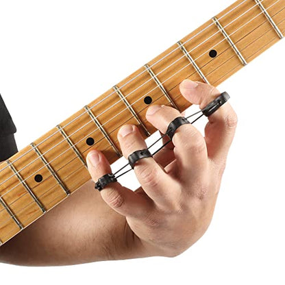 D'Addario Accessories Dexterity Band Finger Exerciser - Finger Exerciser & Hand Strengthener - Finger Strengthener for Strength & Dexterity - Finger Grip Strengthener Increases Speed & Fluidity
