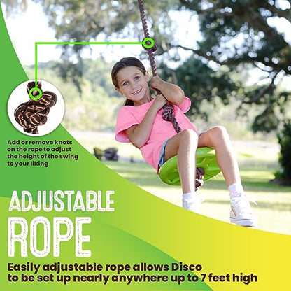 Swurfer Disco Tree Swing - Swing Sets for Backyard, Outdoor Swing, Swingset Outdoor for Kids, Easy Installation, Heavy Duty, Adjustable Climbing Rope, Weather Resistant - style: Disco Tree Swing – Disco Swing