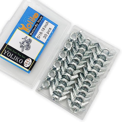30 PCS 5/16-18 Inch Wingnuts, Quality Carbon Steel Wing Nuts Zinc Plated Fasteners Parts Butterfly Nut, Hand Twist Tighten Hardware Nuts Butterfly Wing-Nut 5/16-18” Assorted Kit - size: 5/16"-18 - Carbon Steel - 30 Pcs