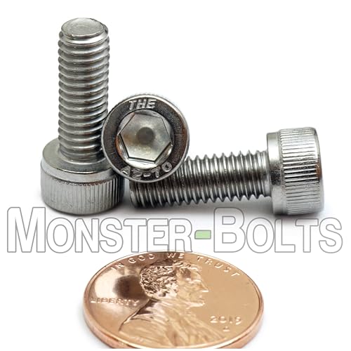 MonsterBolts - M6 x 16mm Socket Head Screws, DIN 912, Stainless Steel, 10 Pack - size: M6 x 16mm