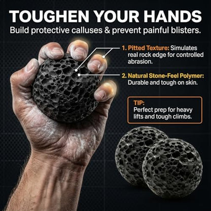 Callus Ball for Hand - Hand Grip Strengthener, Porous Moon Grip Ball Callus Rock Portable Rock-Solid Hands Trainer Anti-Sweat Skin Conditioning Tool for Deadlifts Bouldering