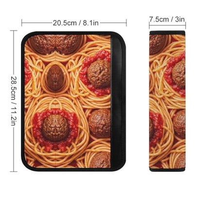 2 Pack Tomato Spaghetti Italian Pasta Food Seat Belt Cover Universal Fit Shoulder Protector for Adults and Children, Most Cars, Comfortable Driving - color: Pattern 258