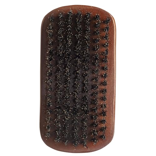 Diane Reinforced Boar Bristle Curved Military Wave Brush for Men and Barbers – Medium Bristles for Thick and Curly Hair – Use for Detangling, Smoothing, Wave Styles, Restore Shine and Texture