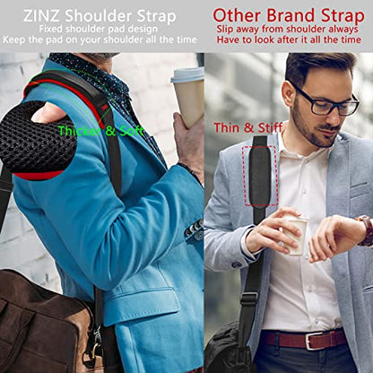 ZINZ Shoulder Strap 78" Universal Bag Strap with Ultra-Thick Fixed Padded and Dual Balanced Adjustable Buckles for Briefcase, Travel Bag, Sports Bags, Laptop Bag, Crossbody Bag - Wine Edge - color: Wine Edge