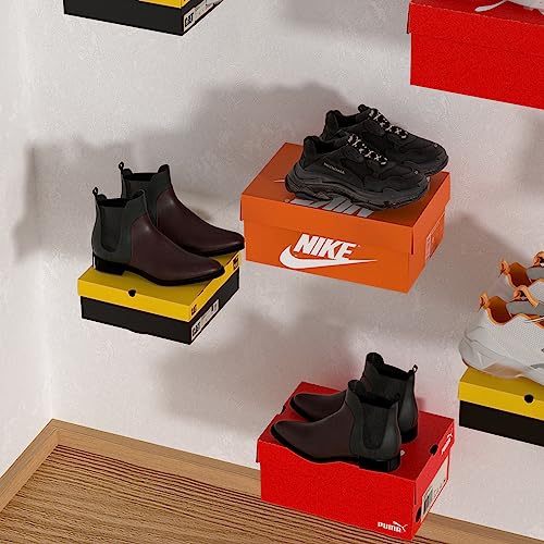 Floating Shoe Shelves for Wall-6 Pack Sneaker Shelves-Levitating Shoe Display Stand Acrylic Sneaker Wall Hanger,Shoe Organizer Holder Wall Mount for Sneaker Collection Shoe Box