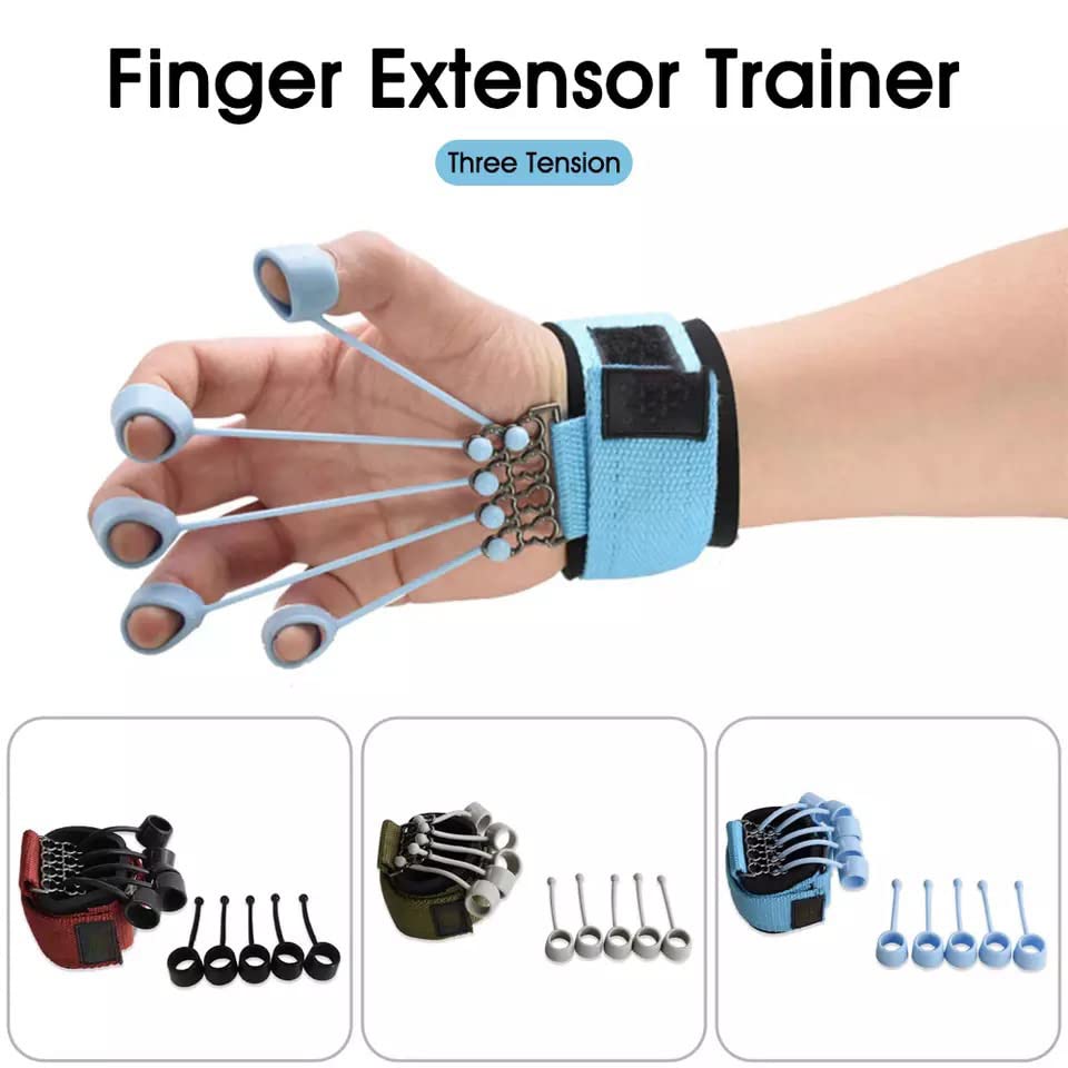 1Pcs Hand Gripper Finger Expander Finger Trainer Finger Exerciser Resistance Bands Fitness Finger Force Grip Device Hand Training - color: red