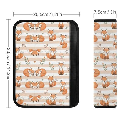 Breathable Car Seat Belt Pad for Girls and Boys, Stroller Pushchair High Chair, 2PCS Cute Fox Wild Animal Shoulder Harness Cover Easy Install (No Tool) - color: Pattern 1097