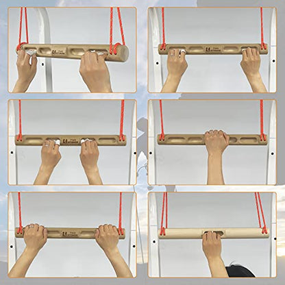 TWO STONES Portable Fingerboard as Rock Climbing Training Boards with Edges and Pockets, Portable Climbing Hangboard as Rock Climbing Finger Strengthener Training Indoor and Outdoor (CJ-HB2026)