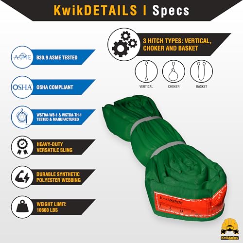 Heavy Duty Lifting Strap - Anaconda - Endless Loop Strap for Industrial Lifting Slings - Green - 2" x4' - color: Green, size: 2"x4' | 5,300 lbs