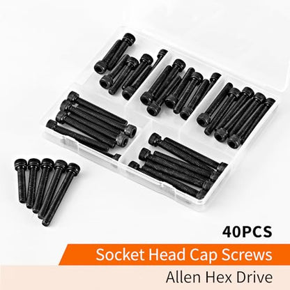 M6 x 30mm 35mm 40mm 45mm 50mm Hex Socket Head Cap Screws Bolts 12.9 Grade Alloy Steel, Black Oxide Finish, Metric Allen Hex Drive, Machine Fully Threaded, Assortment Kit 40PCS - size: M6 x 30/35/40/45/50mm (40PCS)