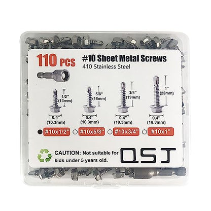 Sheet Metal Screws，Hex #10x1/2‘’（110） | Metal Fastener - color: Hex #10x1/2‘’（110）