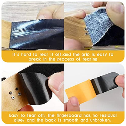 12Pcs Pre Cut Grip Tape for Fingerboards, 100mm*28mm One Step Install Pro Finger-Skateboard Foam Adhesive Stickers (12pcs) - color: style4 12pcs