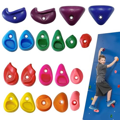 52 PCS Rock Climbing Wall for Kids,Rock Wall Climbing Holds,Adults Climbing Wall Grip Kits Holds Up to 230 lbs for Outdoor Indoor Home Playground Climbing Wall Holds