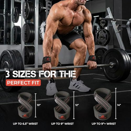 Figure 8 Lifting Strap Padded Deadlift Straps Heavy Duty Weight Lifting Straps Strongman Axle Bar Straps Weightlifting Wrist Wraps - color: Red/White, size: Medium ( Upto 8.0'' Wrist Circumference )