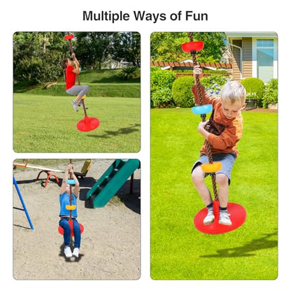 RedSwing Rope Ladder and Disc Swing Seat Combo for Kids, Climbing Ladder for Swing Set, Hanging Rope Ladder with Strap and Snap Hook, Great for Play Set, Outdoor, Tree House, Playground | Climbing Ladder for Swing Set, Hanging Rope Ladder with Strap and S