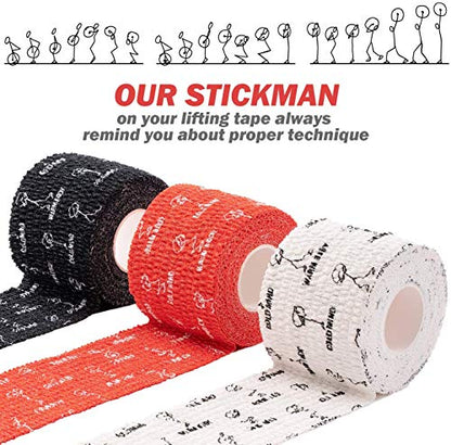 WARM BODY COLD MIND 1.85" Weightlifting Thumb Tape - Hook Grip Tape for Powerlifting, Cross Training, Gym Tape, Workout, Weight Lifting Tape, Athletic Finger Wrap (Pink 3 Rolls) - color: 3 Rolls Pink