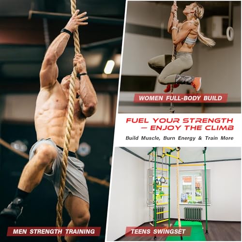Climbing Rope Gym Workout - 10FT 15FT 20FT 25FT 30FT 35FT Heavy Duty Jute Thick Ropes for Adults Strength Training Outdoor Tree Swing Indoor Home Fitness Exercise - 1.5 Inch - size: 20FT